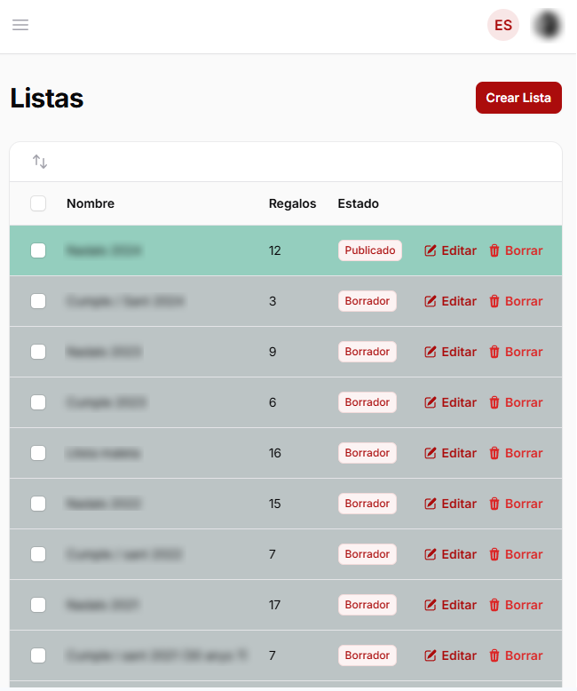 Crea y comparte tu Lista de regalos