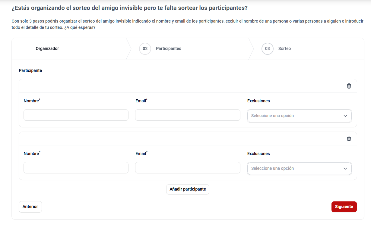 Sorteo amigo invisible